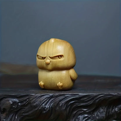 Carved Wood Chick Figurine