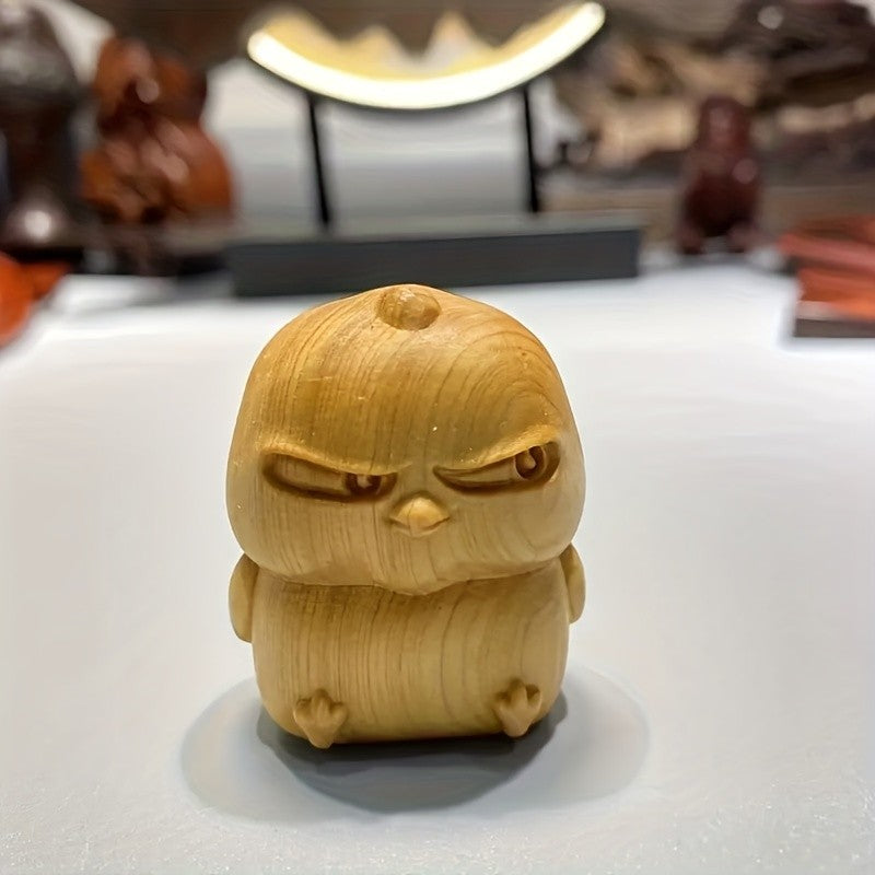 Carved Wood Chick Figurine