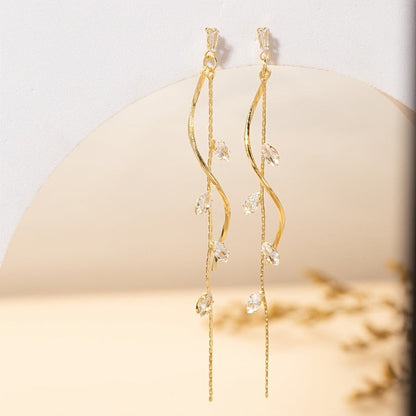 Spiral Leaf Drop Earrings