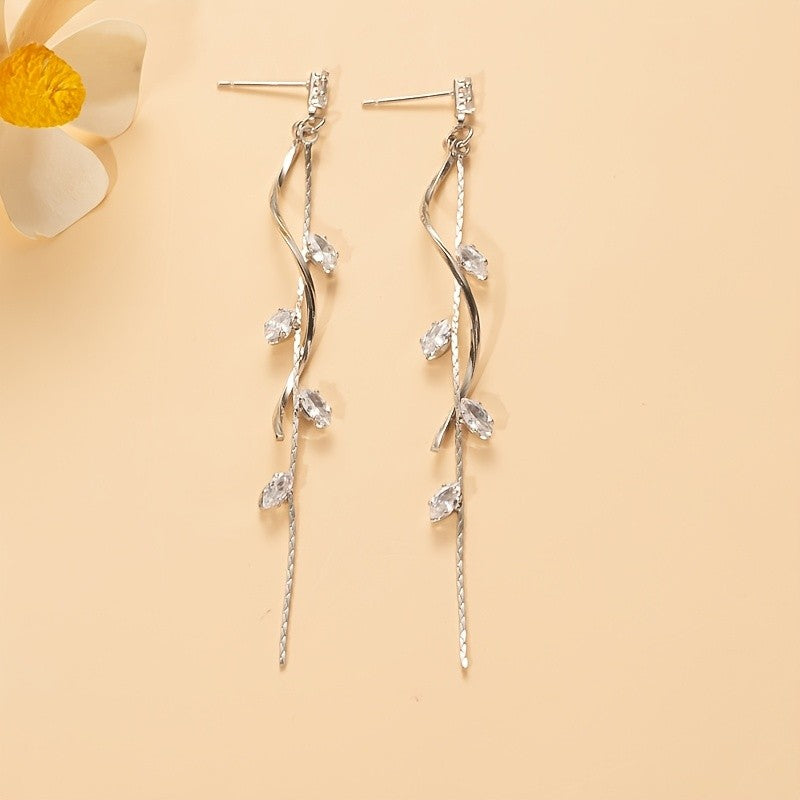 Spiral Leaf Drop Earrings