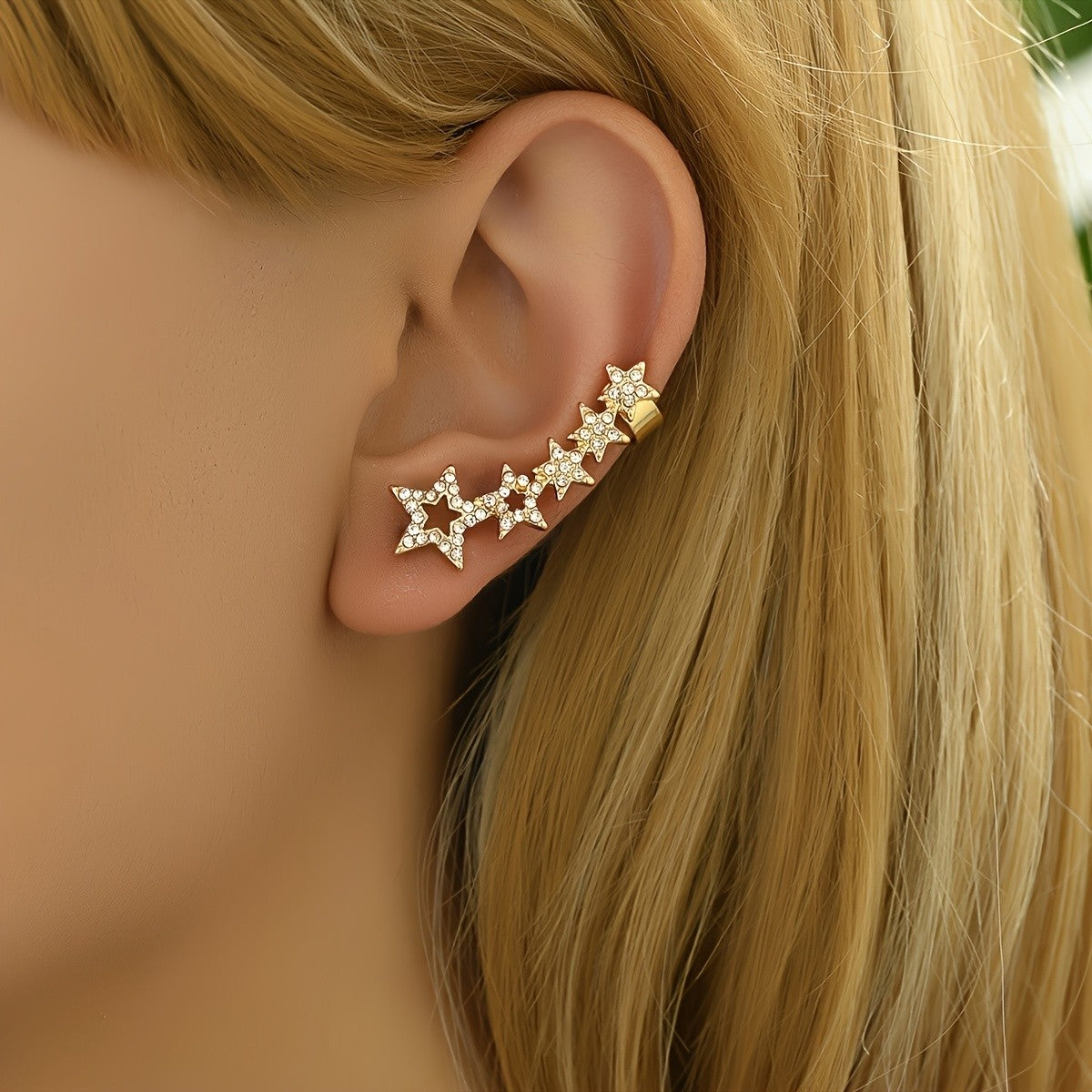 Rhinestone Star Ear Cuff