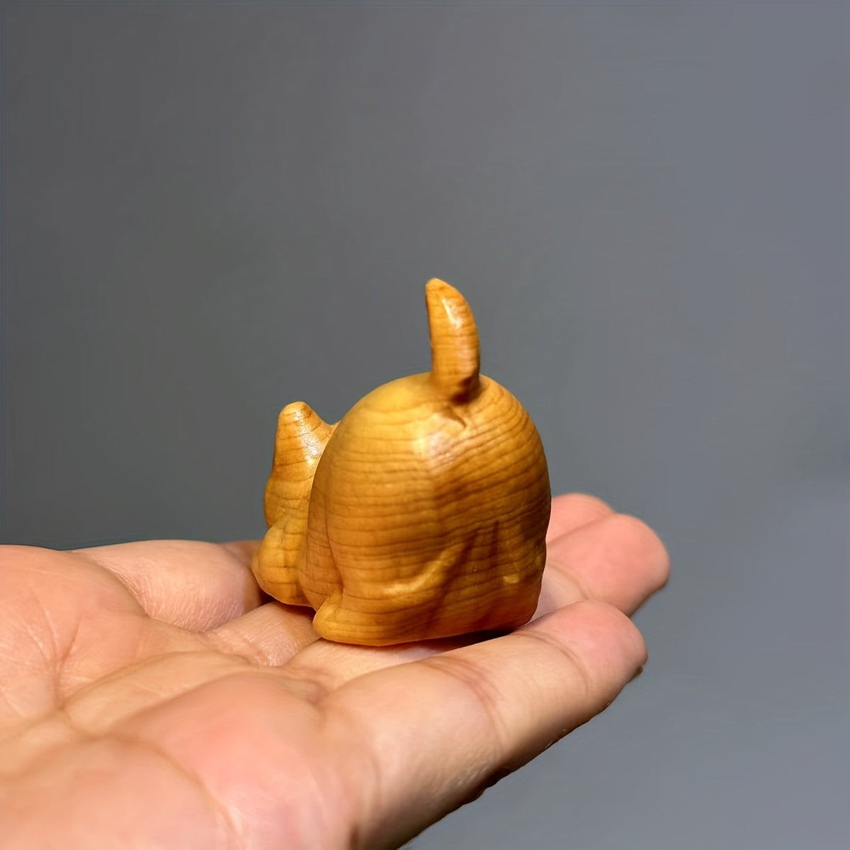 Wooden Cat Figurine