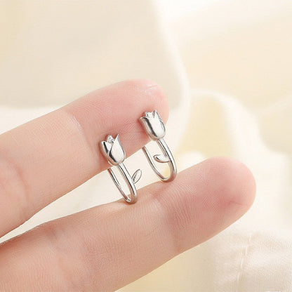 Curved Tulip Drop Earrings