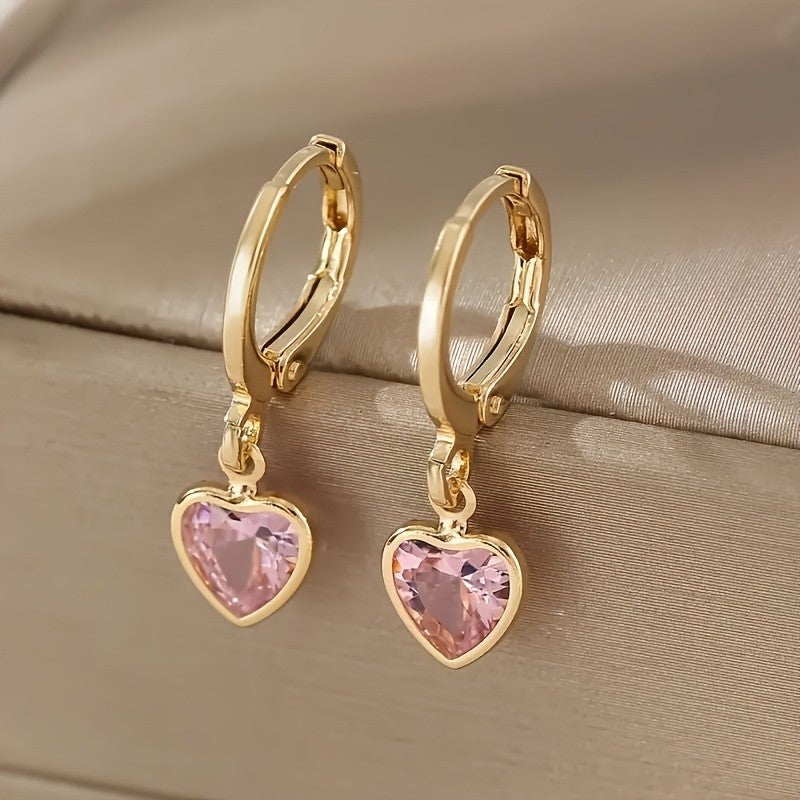 Colorful Heart Drop Earrings