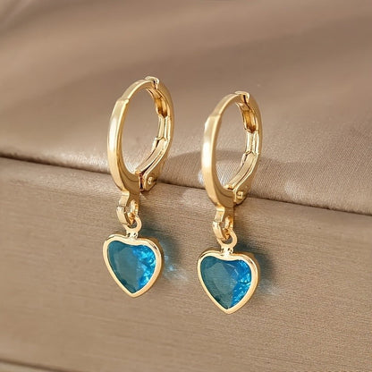 Colorful Heart Drop Earrings