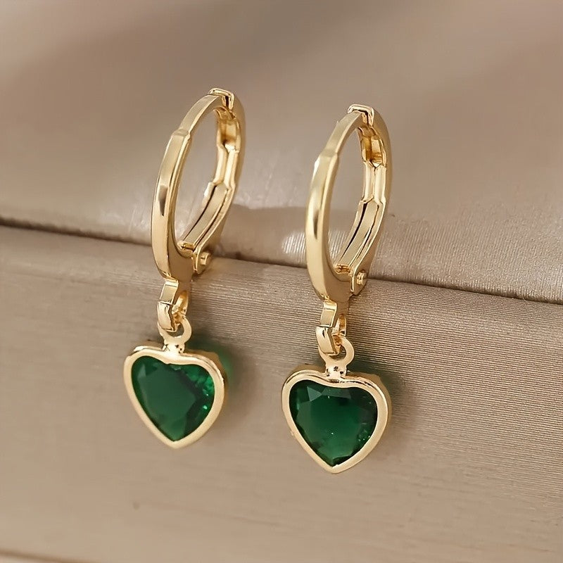 Colorful Heart Drop Earrings