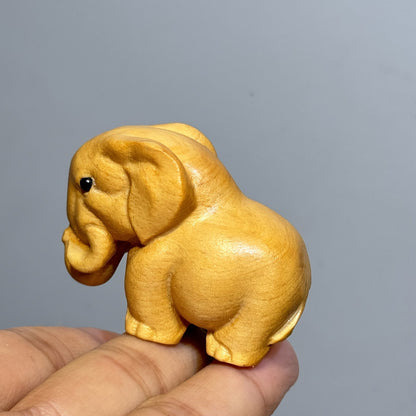 Handcrafted Wood Elephant Figurine