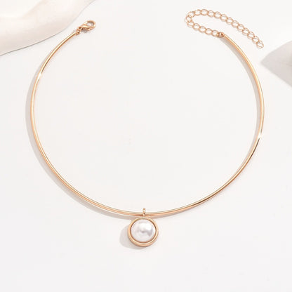 Pearl Circle Choker Necklace