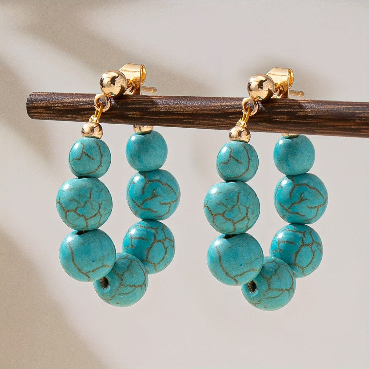 Turquoise Bead Drop Earrings