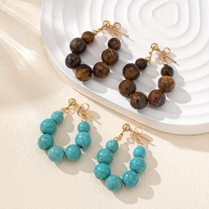 Turquoise Bead Drop Earrings