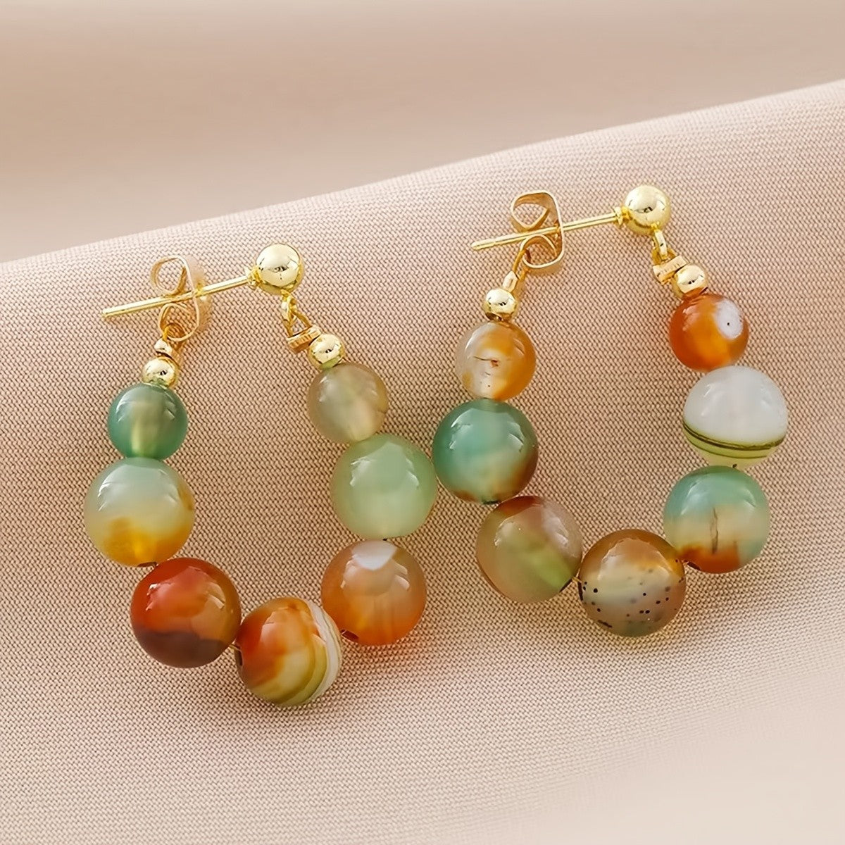 Turquoise Bead Drop Earrings