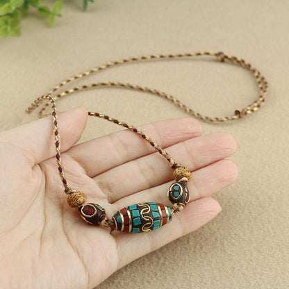 Turquoise Mosaic Floral Necklace