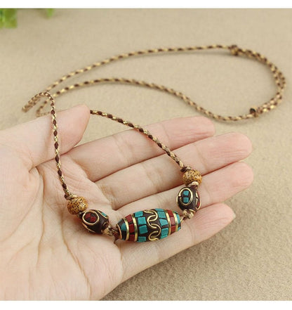 Turquoise Mosaic Floral Necklace