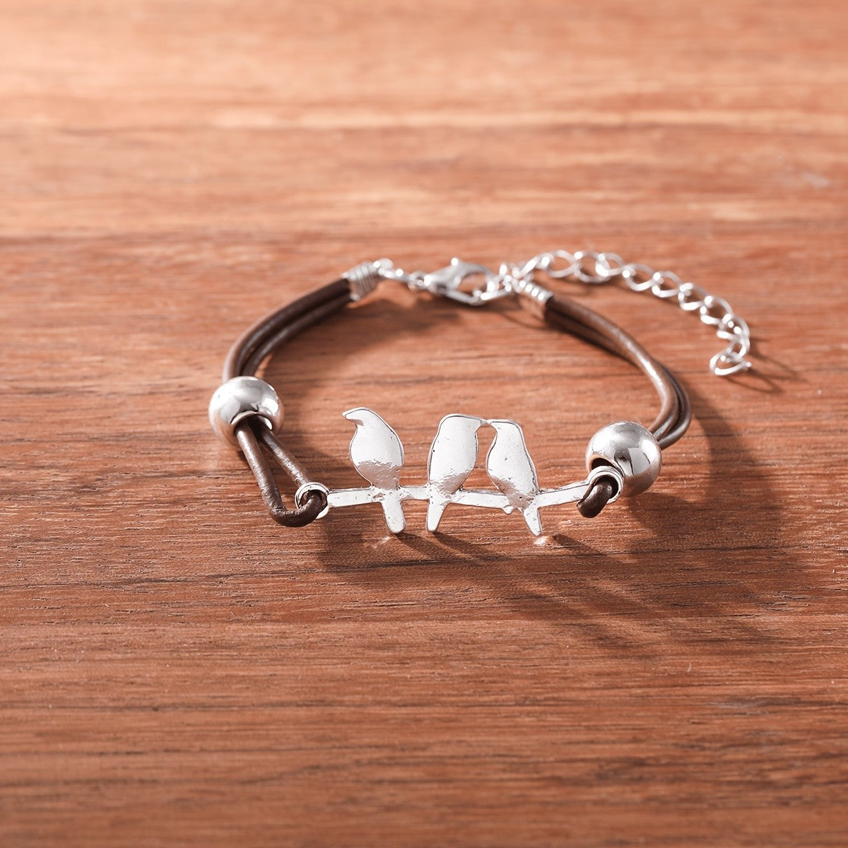 Three Birds Leather Bracelet