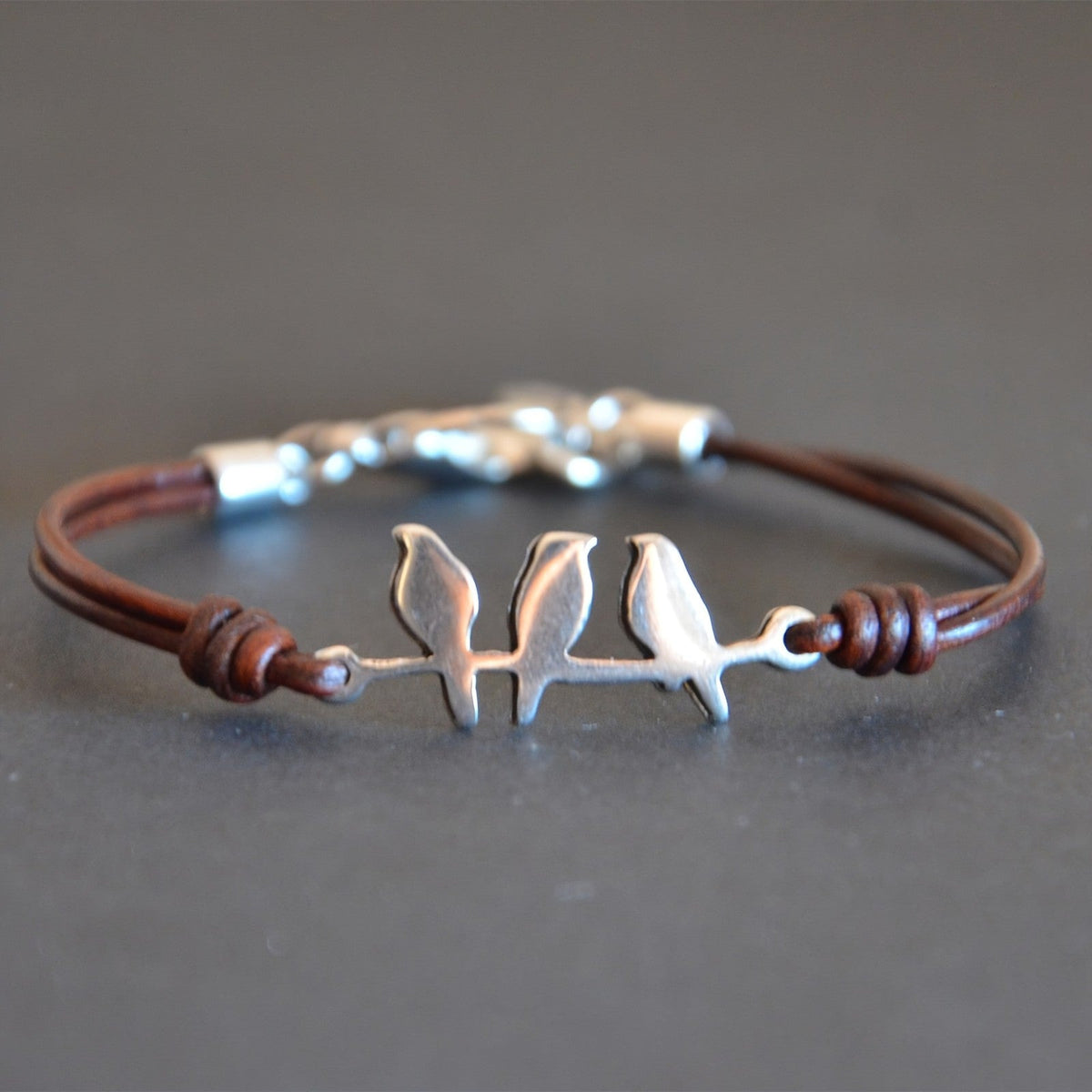 Three Birds Leather Bracelet