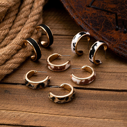 Fuzzy Leopard C-Hoop Earrings