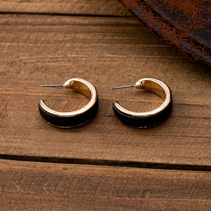 Fuzzy Leopard C-Hoop Earrings