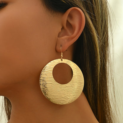 Textured Circle Drop Earrings