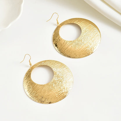 Textured Circle Drop Earrings