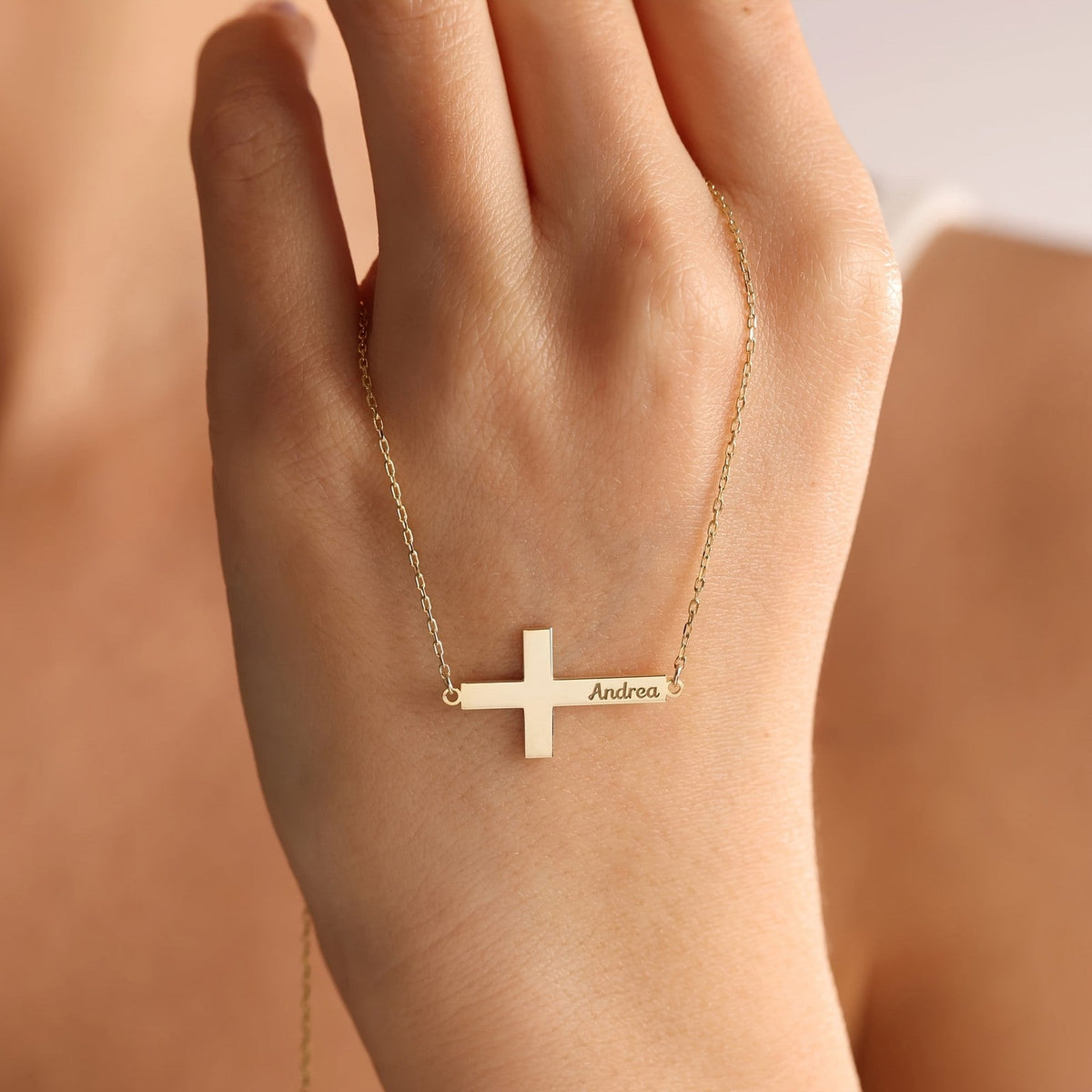 Personalized Cross Name Necklace