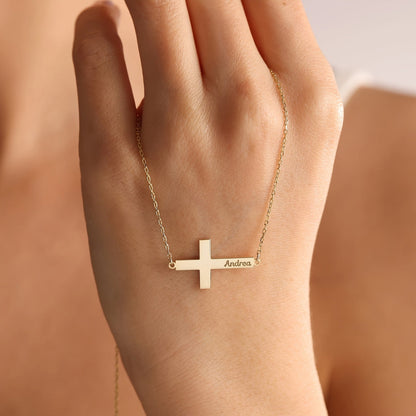 Personalized Cross Name Necklace