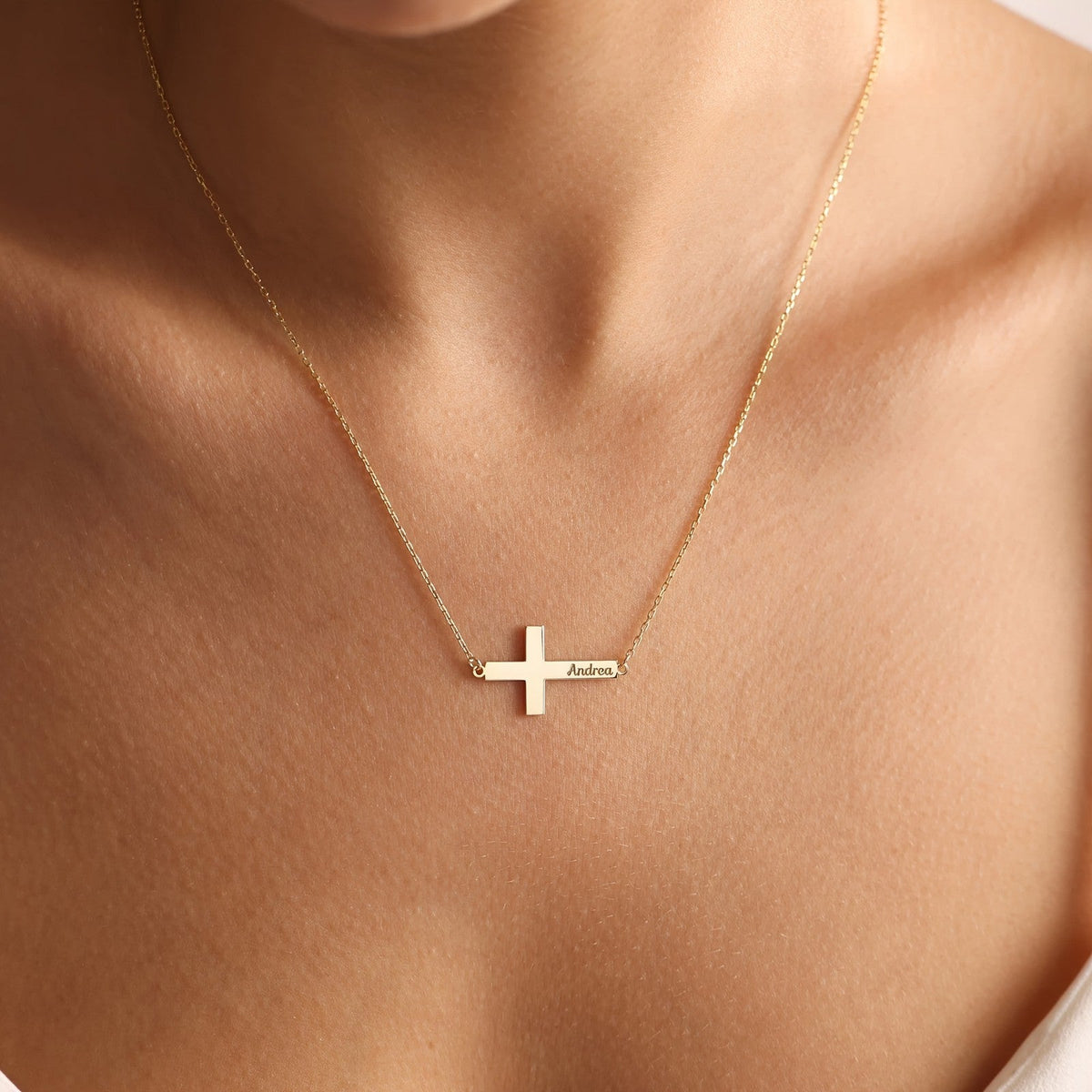 Personalized Cross Name Necklace