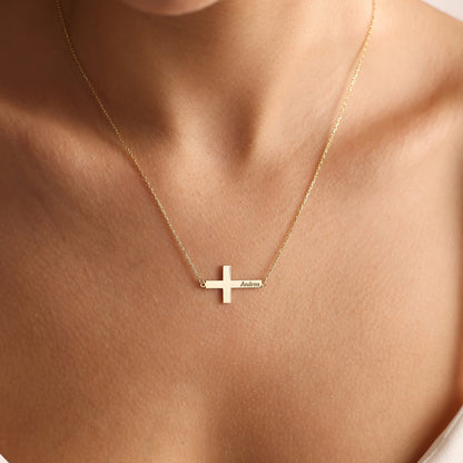 Personalized Cross Name Necklace