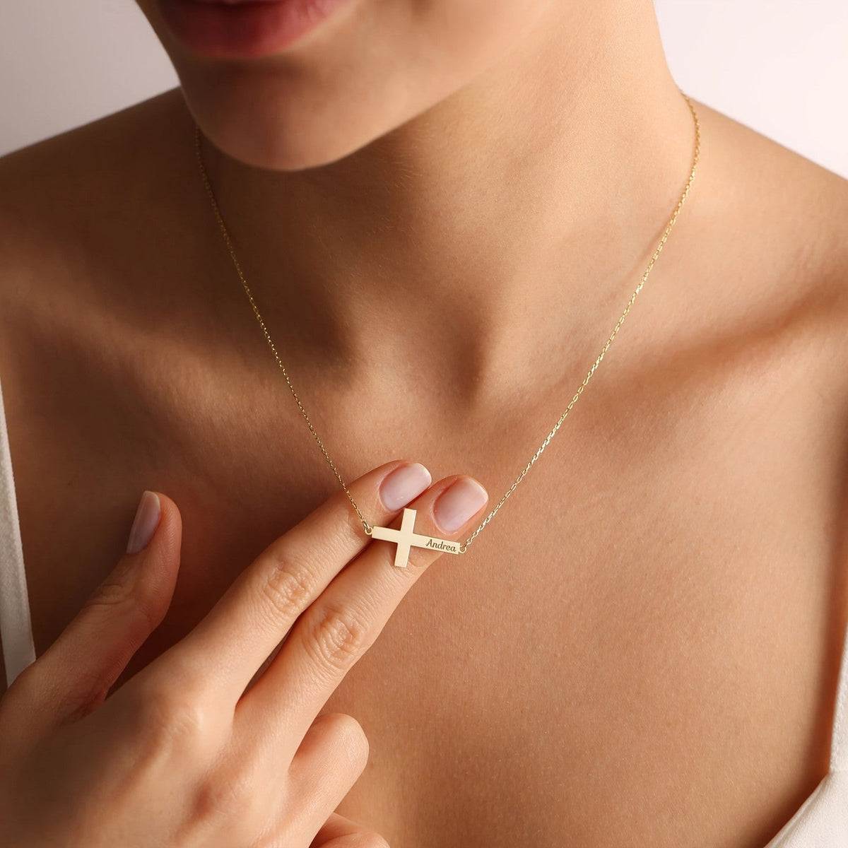 Personalized Cross Name Necklace