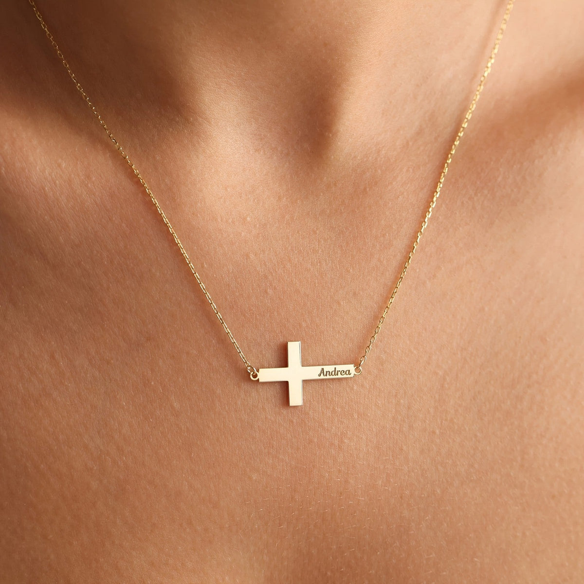 Personalized Cross Name Necklace