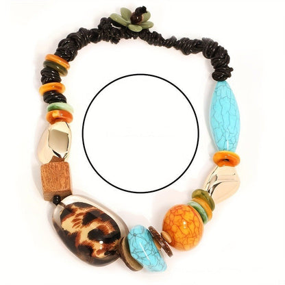 Leopard & Turquoise Statement Necklace