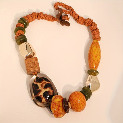 Leopard & Turquoise Statement Necklace