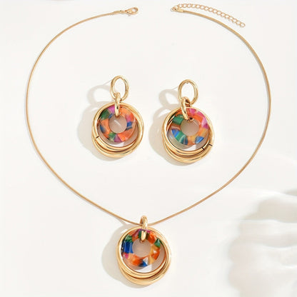 Multicolor Circle Jewelry Set