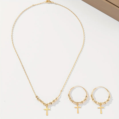 Bamboo Cross Jewelry Set