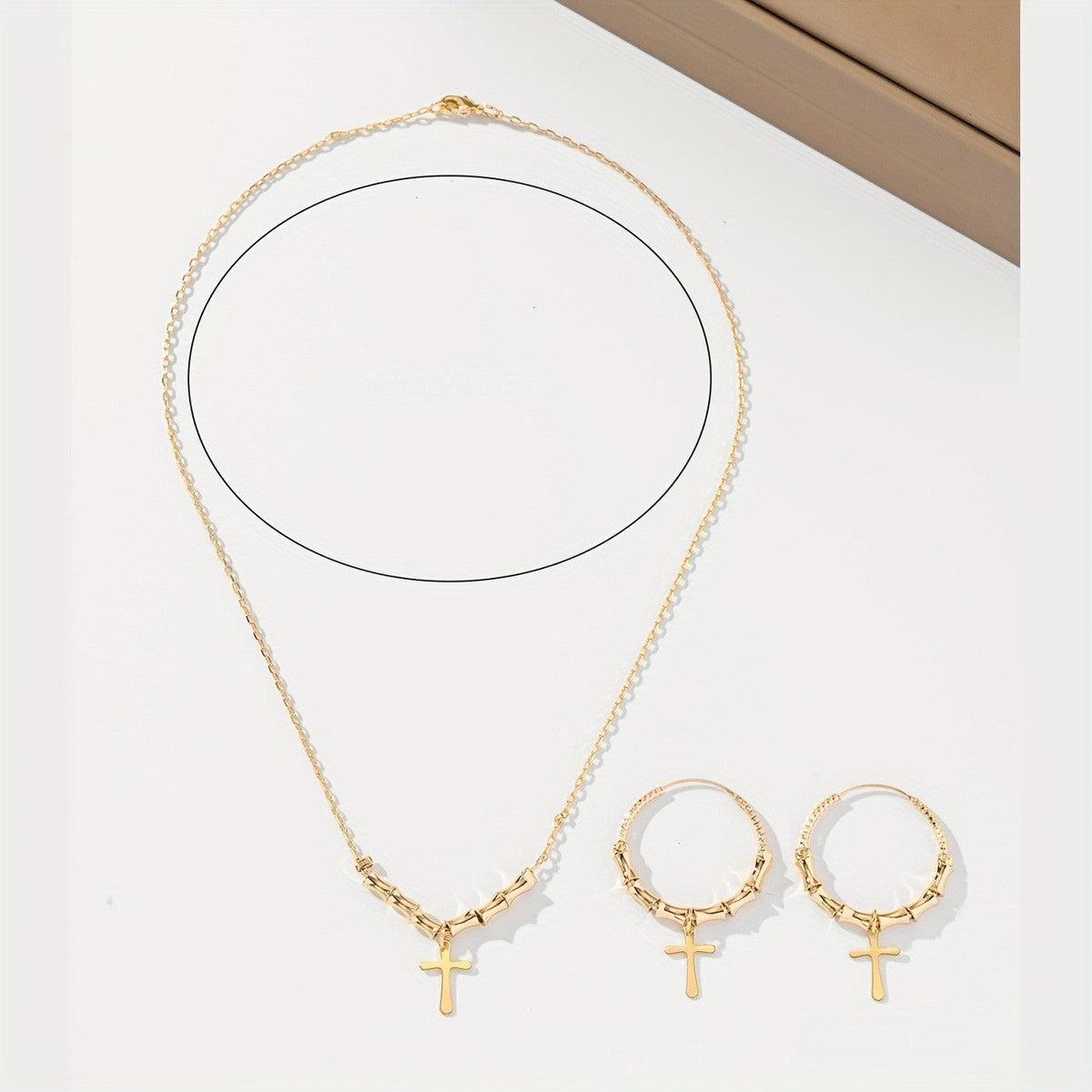 Bamboo Cross Jewelry Set