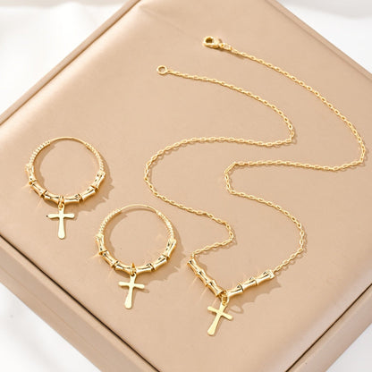 Bamboo Cross Jewelry Set