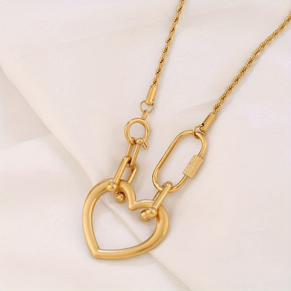 Heart Carabiner Link Necklace