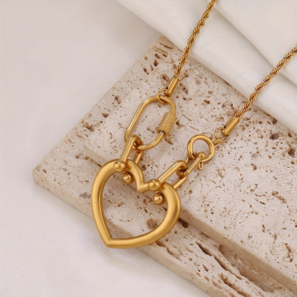 Heart Carabiner Link Necklace