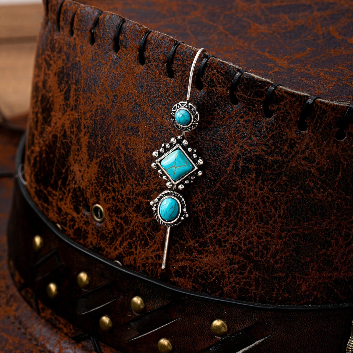 Turquoise Geometric Ear Cuff Set