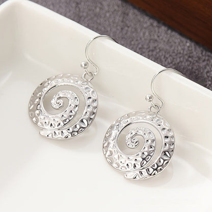 Hammered Spiral Drop Earrings