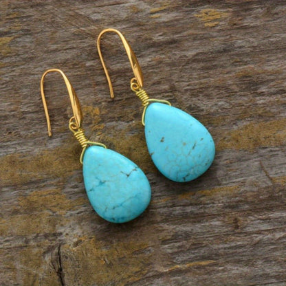 Natural Turquoise Drop Earrings