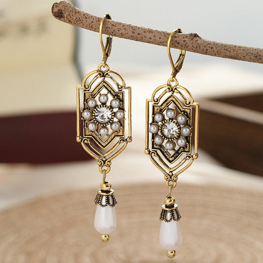 Vintage Filigree Pearl Drop Earrings