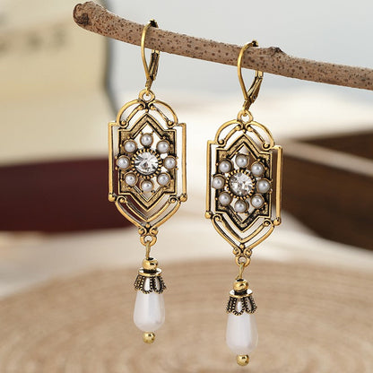 Vintage Filigree Pearl Drop Earrings
