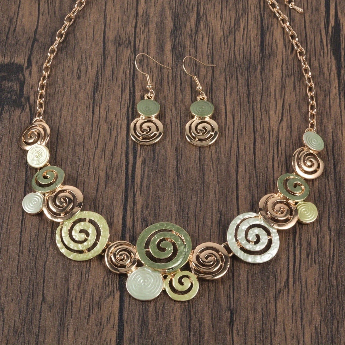 Abstract Spiral Necklace & Earring Set