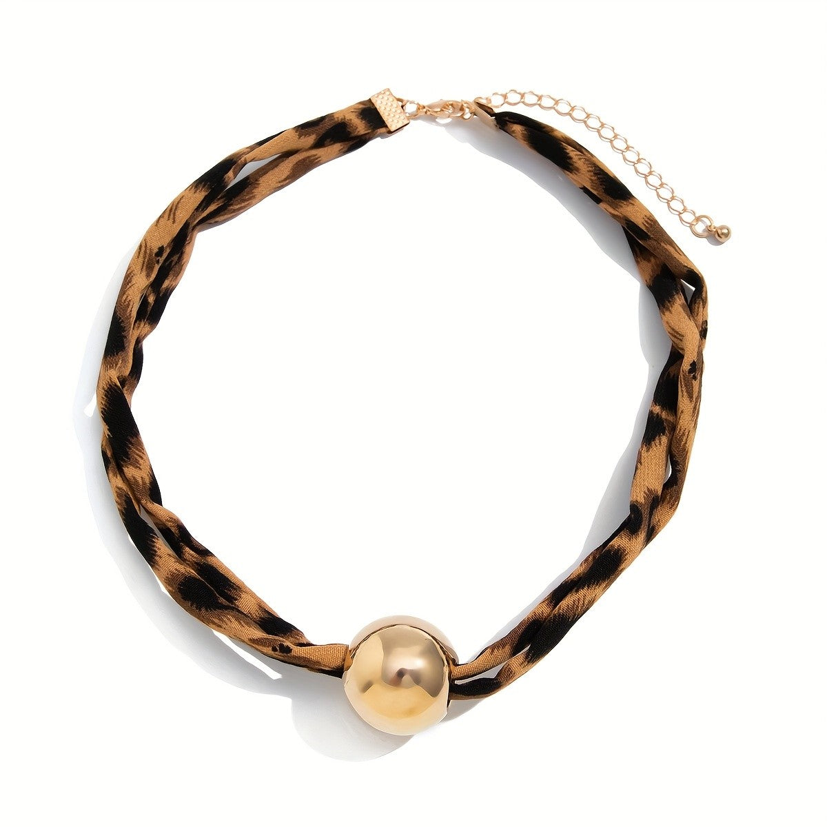 Leopard Print Scarf Heart Pendant