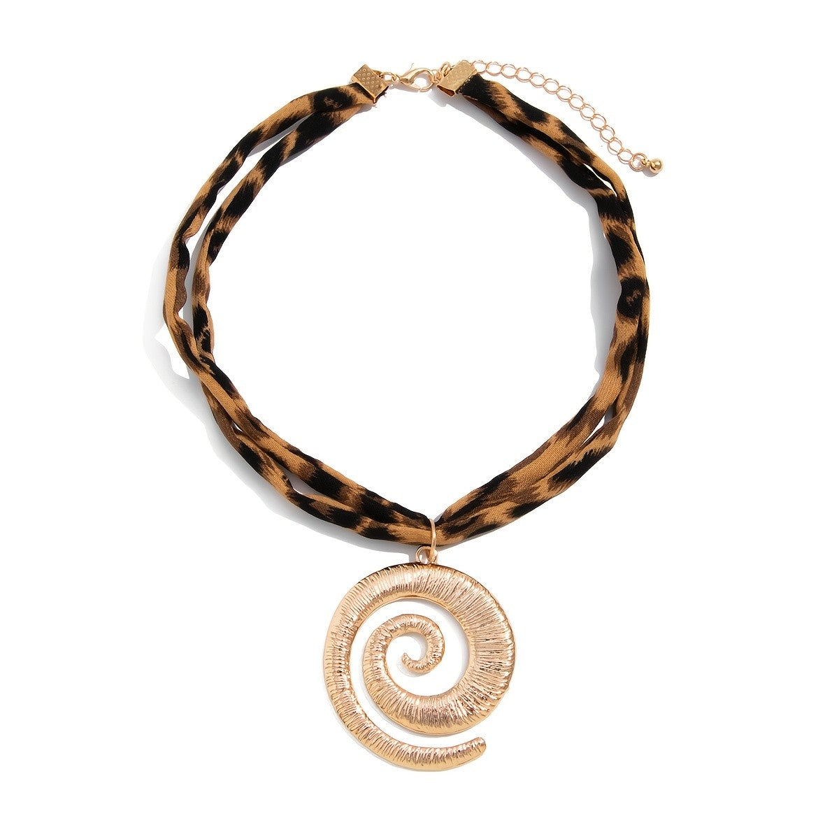 Leopard Print Scarf Heart Pendant