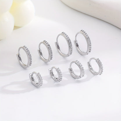 Turquoise Stone Hoop Earring Set