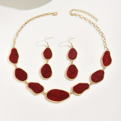 Multicolor Resin Necklace & Earring Set