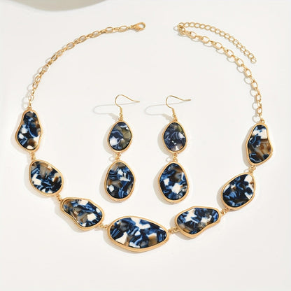 Multicolor Resin Necklace & Earring Set