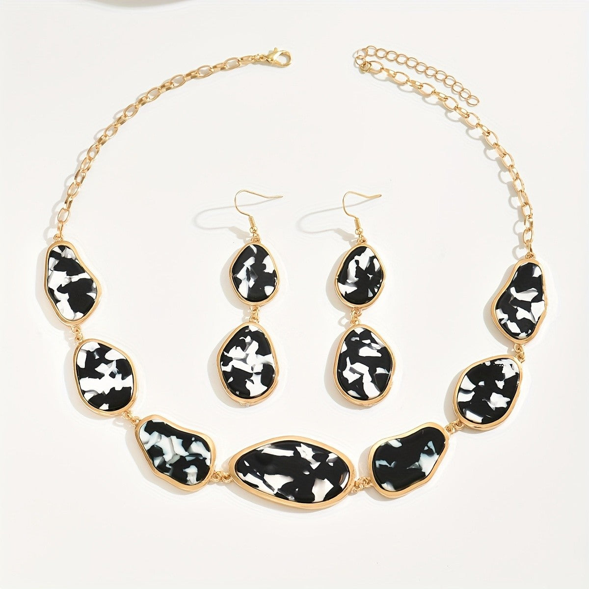 Multicolor Resin Necklace & Earring Set