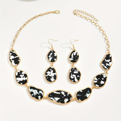 Multicolor Resin Necklace & Earring Set